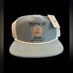 ‘Merican Dude Blue Corduroy Trucker Hat - Simply Southern